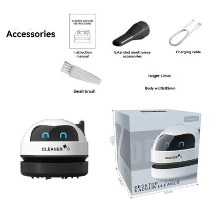 Vacuum Cleaner Desktop Mini Rechargeable-Car Vacuum & Automatic Rubber Shavings & Keyboard Dust Extractor for Portable Cleaning