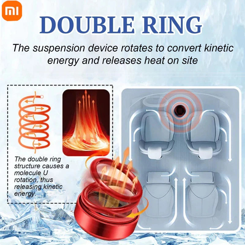 Xiaomi Portable Molecular Heater Double Ring Rotating Solar Powered Windshield Defroster Car Perfume Diffuser Molecular Heater