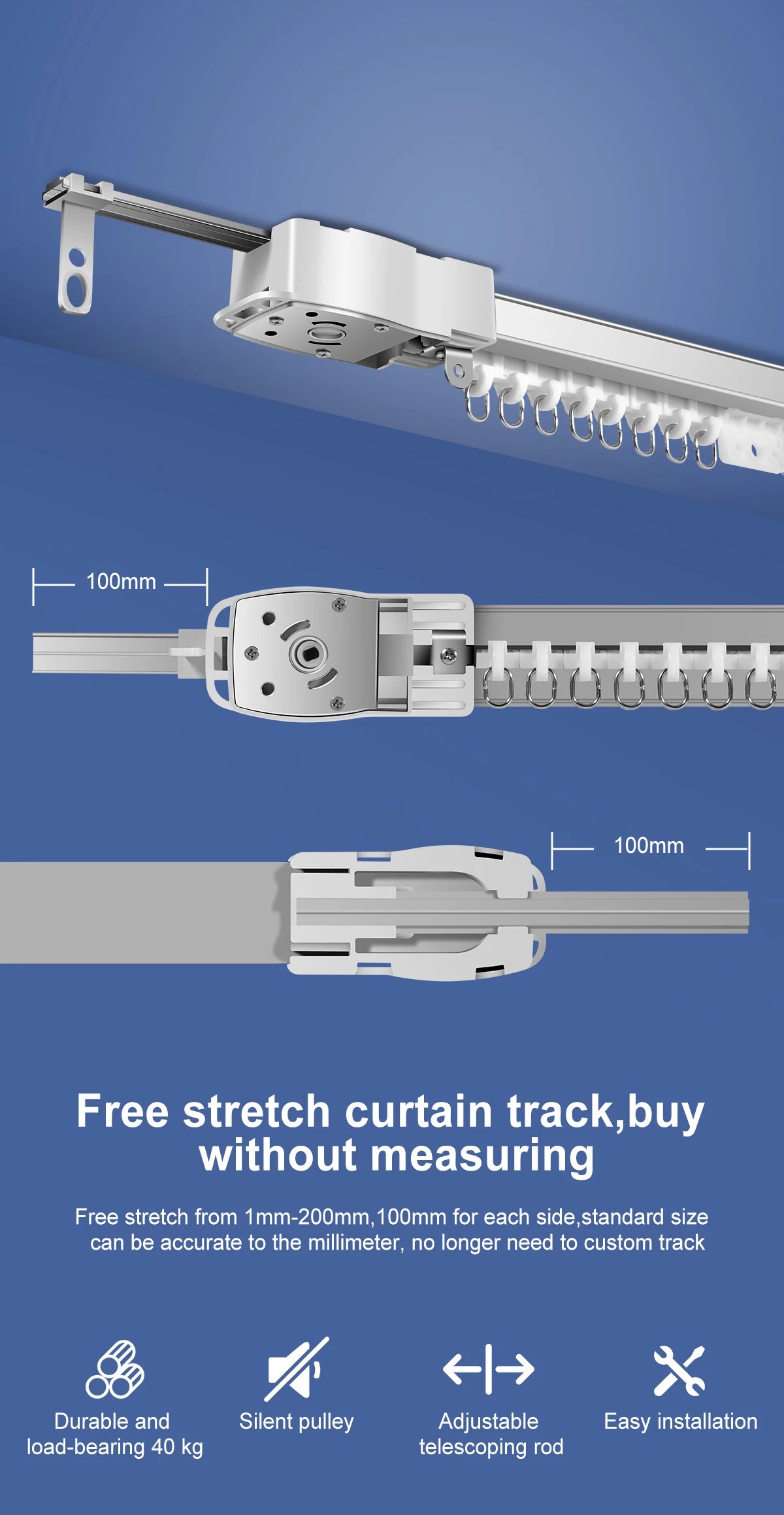 OneSmart Tuya Smart Life Wifi Zigbee Electric Smart Curtains Drive Motor Rail Rod Track System Support Google Assistant Alexa