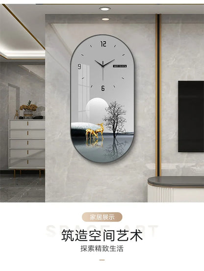 Nordic luxury Wall Clock Living Room Household Fashion Restaurant Decorative Painting Creative Wall Hanging Silent Clock