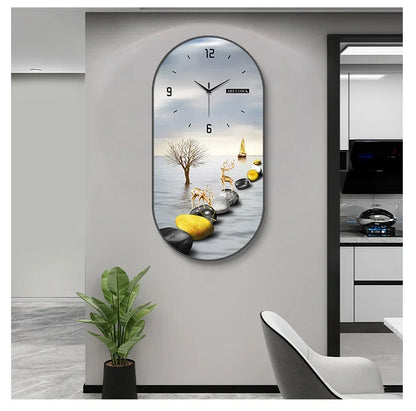 Nordic luxury Wall Clock Living Room Household Fashion Restaurant Decorative Painting Creative Wall Hanging Silent Clock